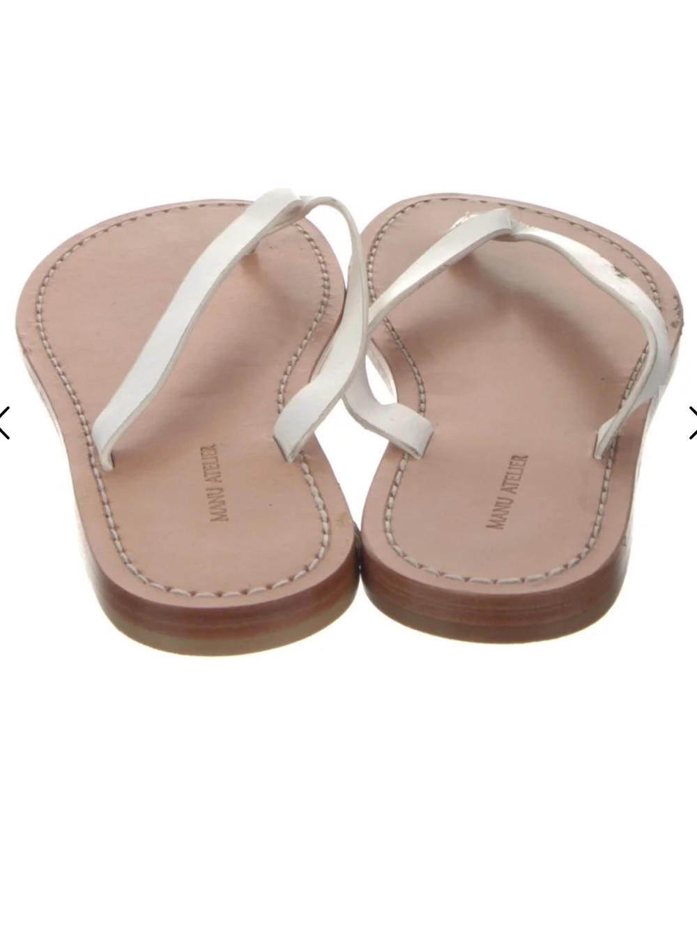 MSRP $430 White Leather Thong Sandals - Picture 3 of 3